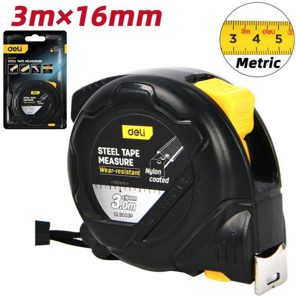 Рулетка Deli DL9003P  3м*16мм