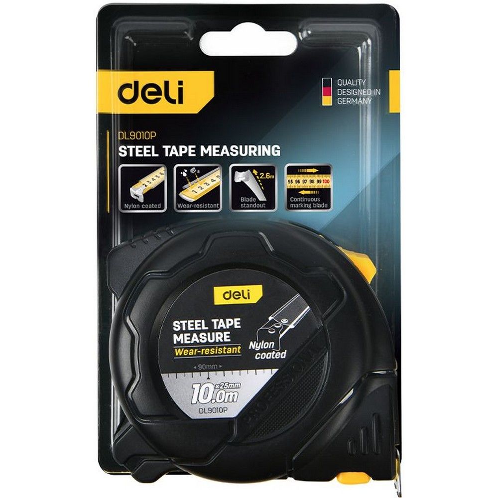 Рулетка Deli DL9010P  10м*25мм
