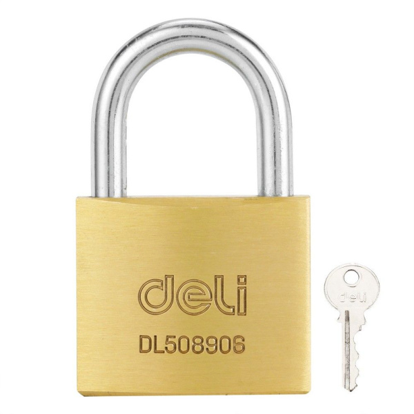 Замок навесной Deli DL508906 латунный, 50мм